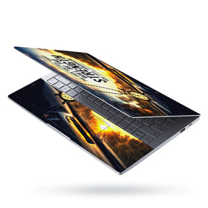 Motivation Pain Strength Clock Sunset Laptop Skin - View 3