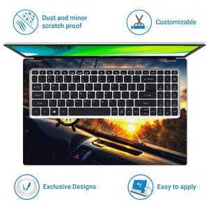 Motivation Pain Strength Clock Sunset Laptop Skin - View 5