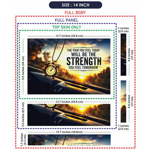 Motivation Pain Strength Clock Sunset Laptop Skin - View 7