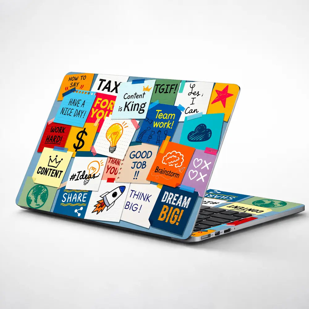 Motivation Sticky Notes Collage Laptop Skin - View 1