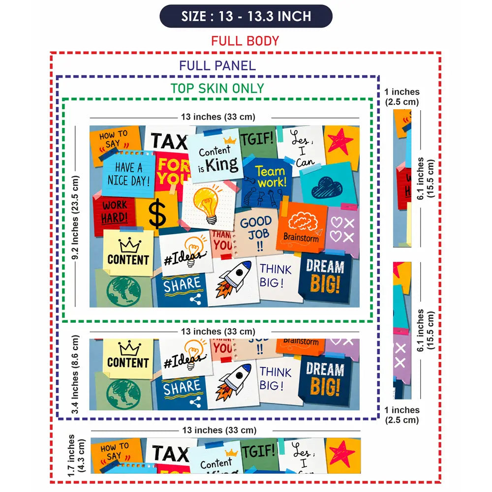 Motivation Sticky Notes Collage Laptop Skin - View 6
