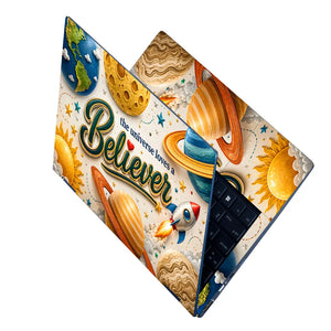 Motivation The Universe Loves a Believer Cosmic Script Laptop Skin - View 2