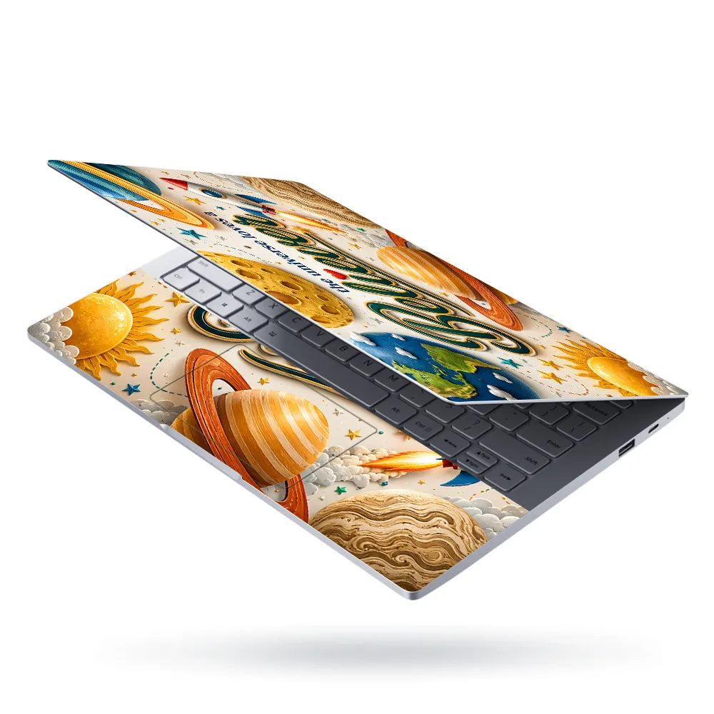 Motivation The Universe Loves a Believer Cosmic Script Laptop Skin - View 3