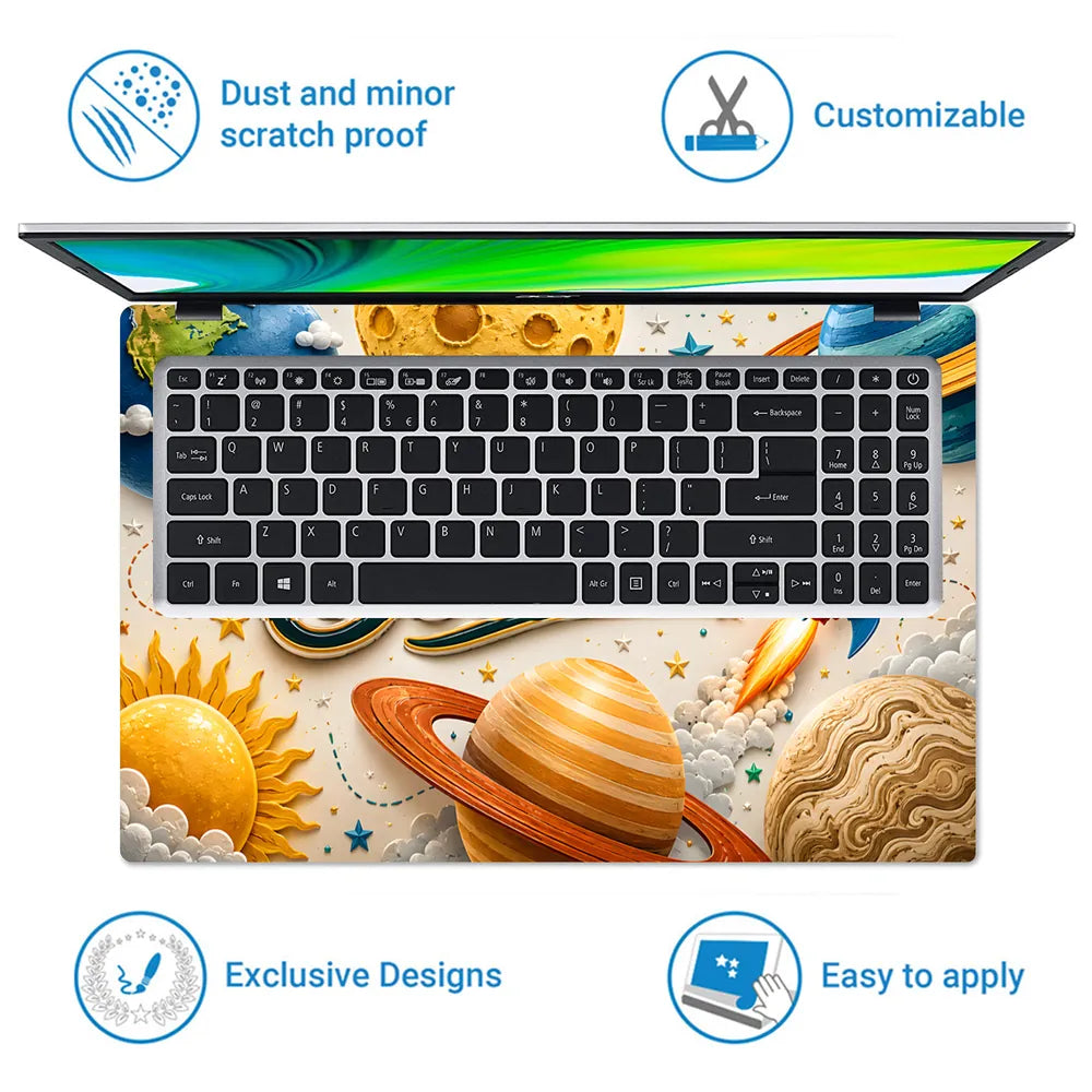 Motivation The Universe Loves a Believer Cosmic Script Laptop Skin - View 5