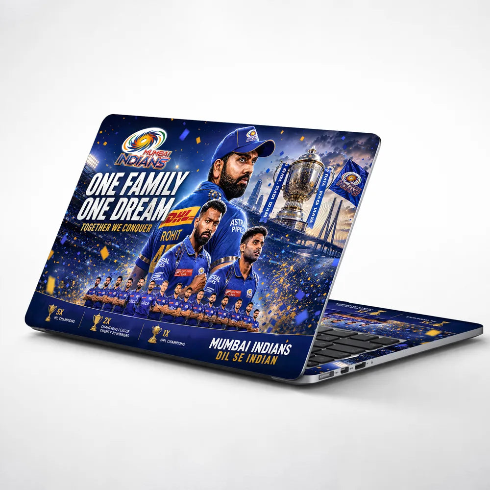 Mumbai Indians One Family Dream Laptop Skin - View 1