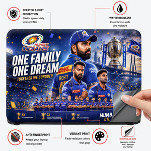 Mumbai Indians One Family Dream Laptop Skin - View 4