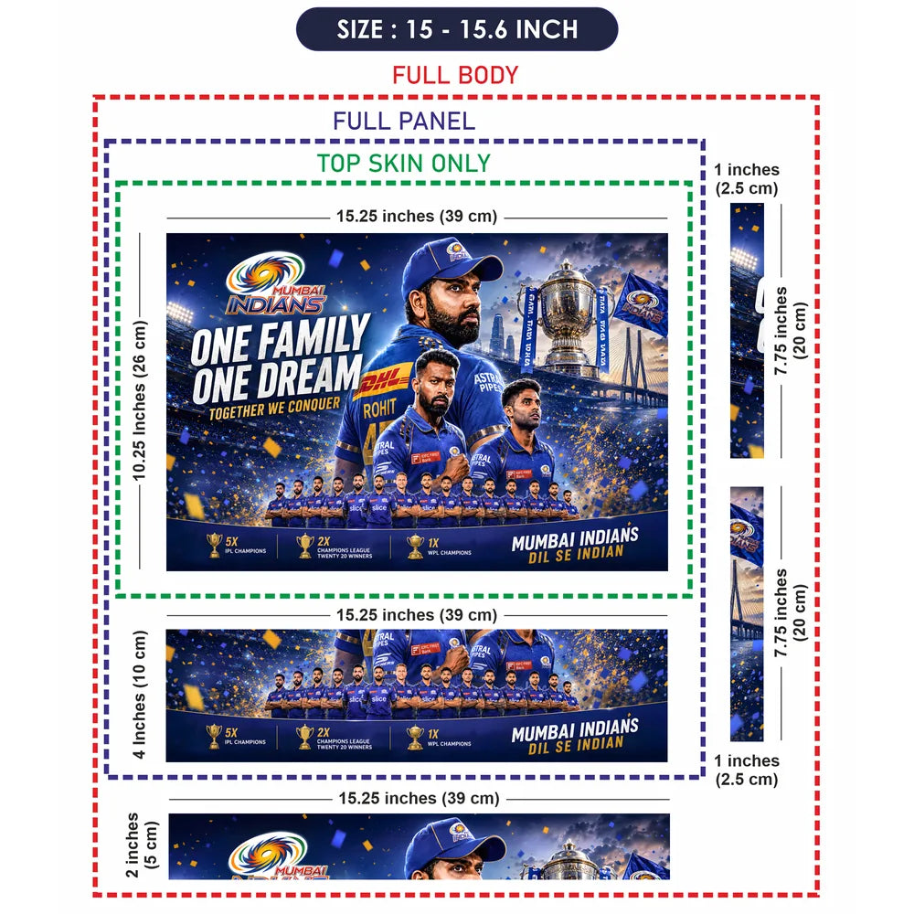 Mumbai Indians One Family Dream Laptop Skin - View 8