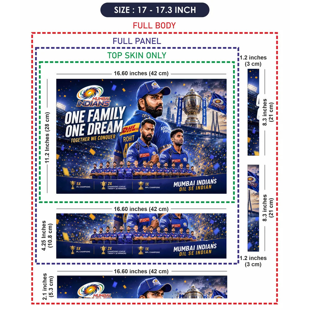 Mumbai Indians One Family Dream Laptop Skin - View 9