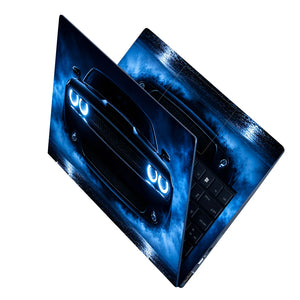 Muscle Car Blue Halo Front Laptop Skin - View 2