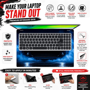 Muscle Car Blue Halo Front Laptop Skin - View 5