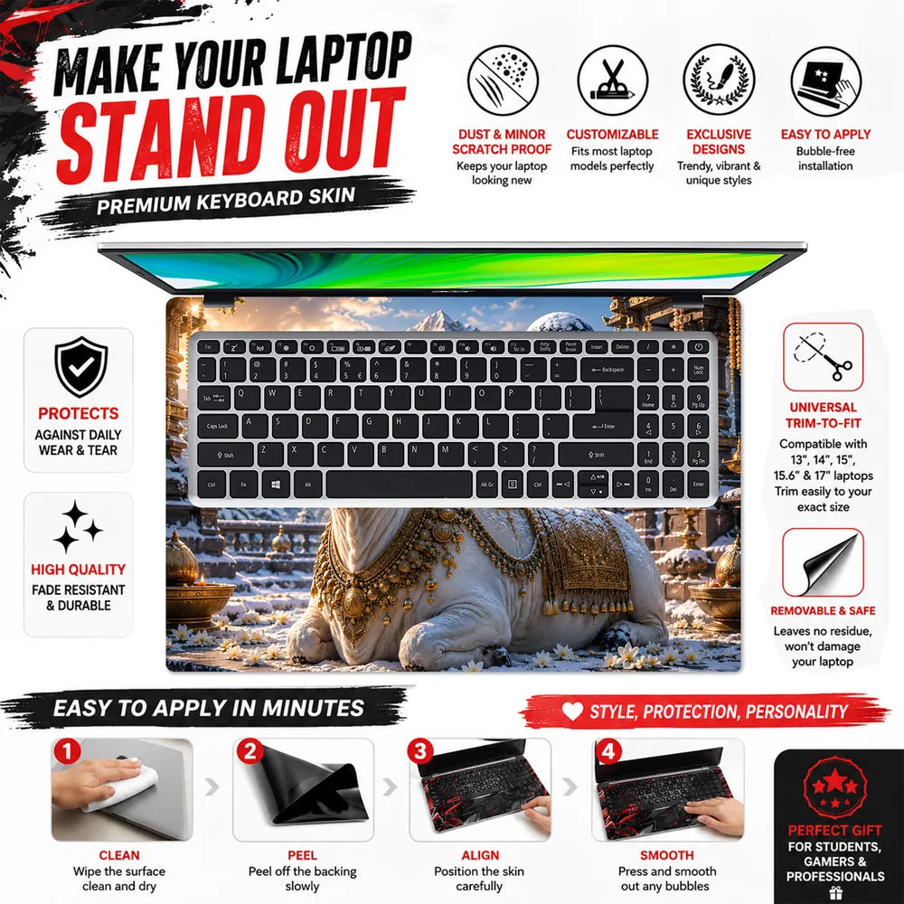 Nandi Lingam Snow Mountain Laptop Skin - View 5
