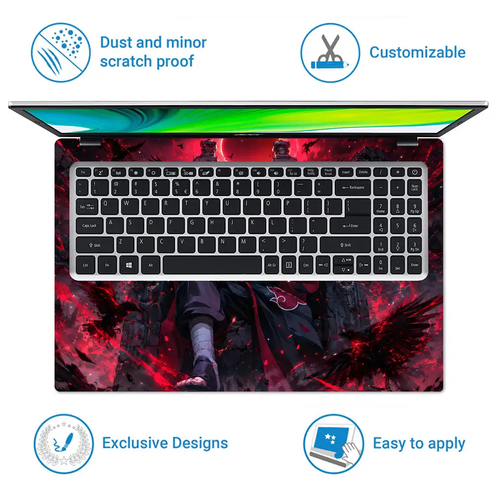 Naruto Itachi Blood Moon Throne Laptop Skin - View 5