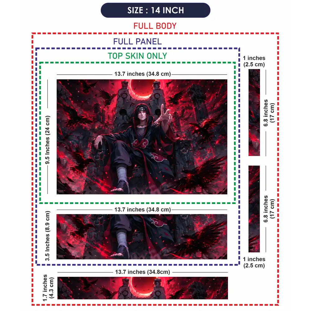 Naruto Itachi Blood Moon Throne Laptop Skin - View 7