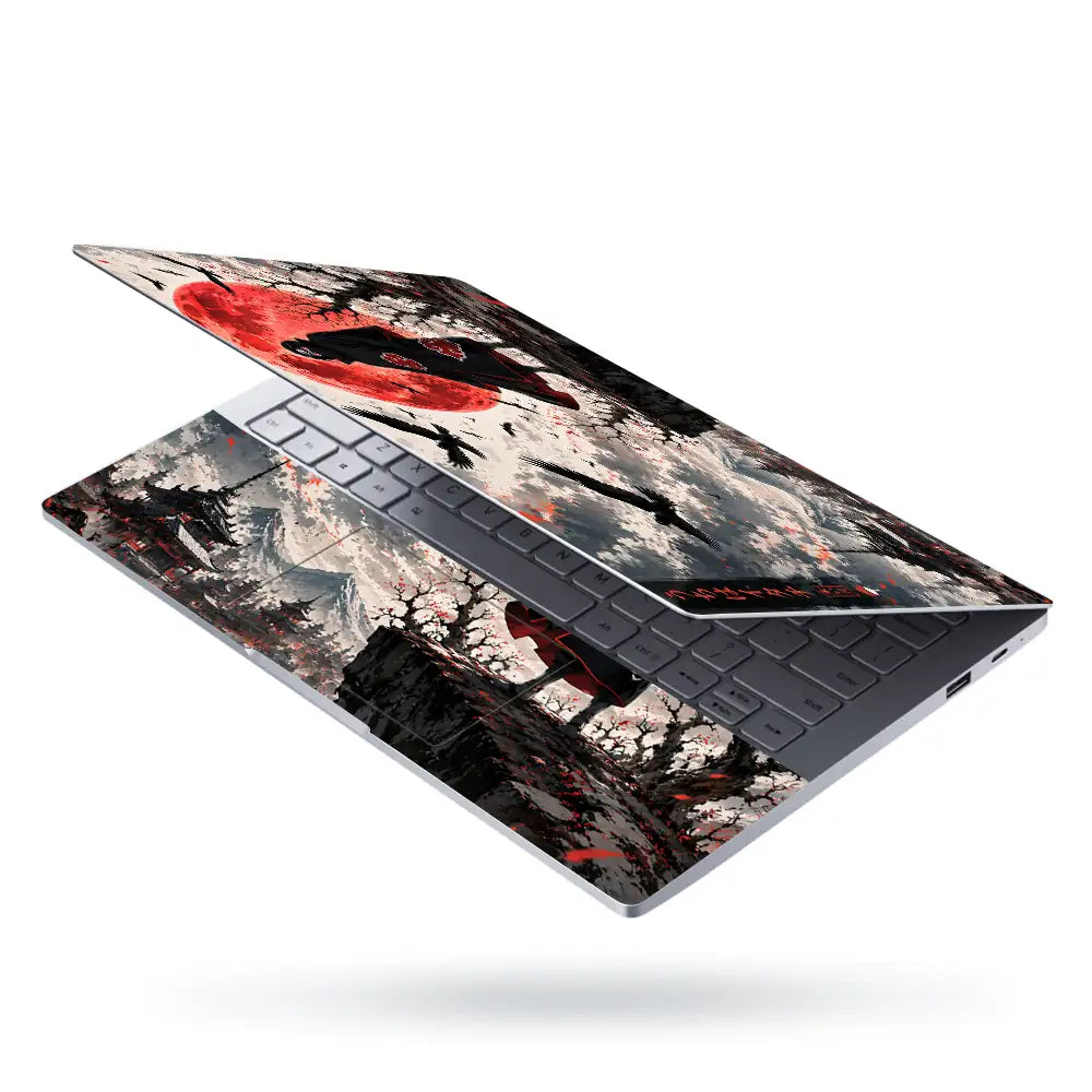 Naruto Itachi Ink Red Moon Laptop Skin - View 3