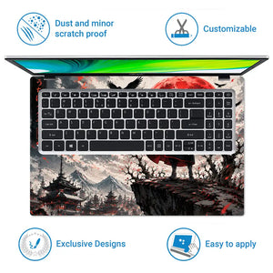 Naruto Itachi Ink Red Moon Laptop Skin - View 5