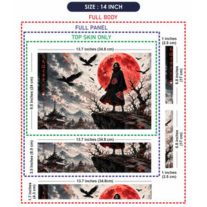 Naruto Itachi Ink Red Moon Laptop Skin - View 7