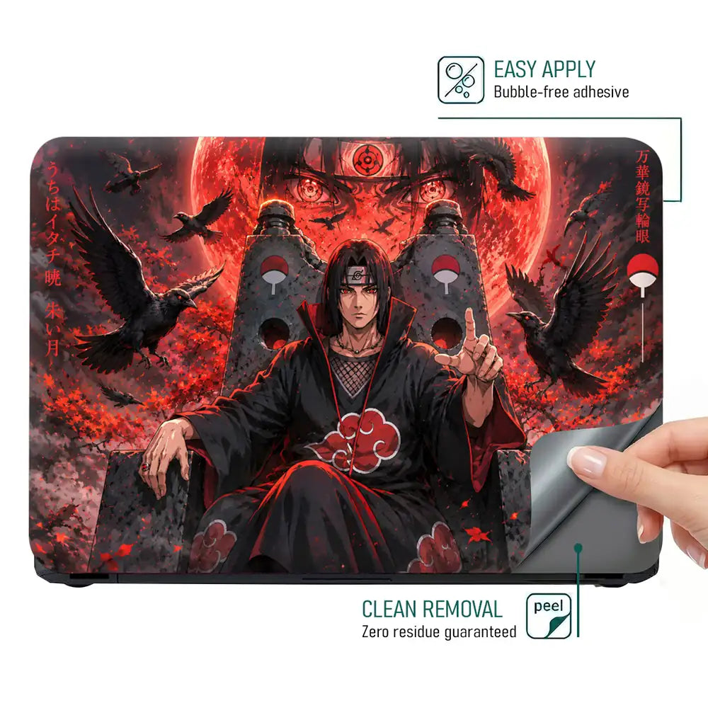Naruto Itachi Red Throne Moon Laptop Skin - View 4