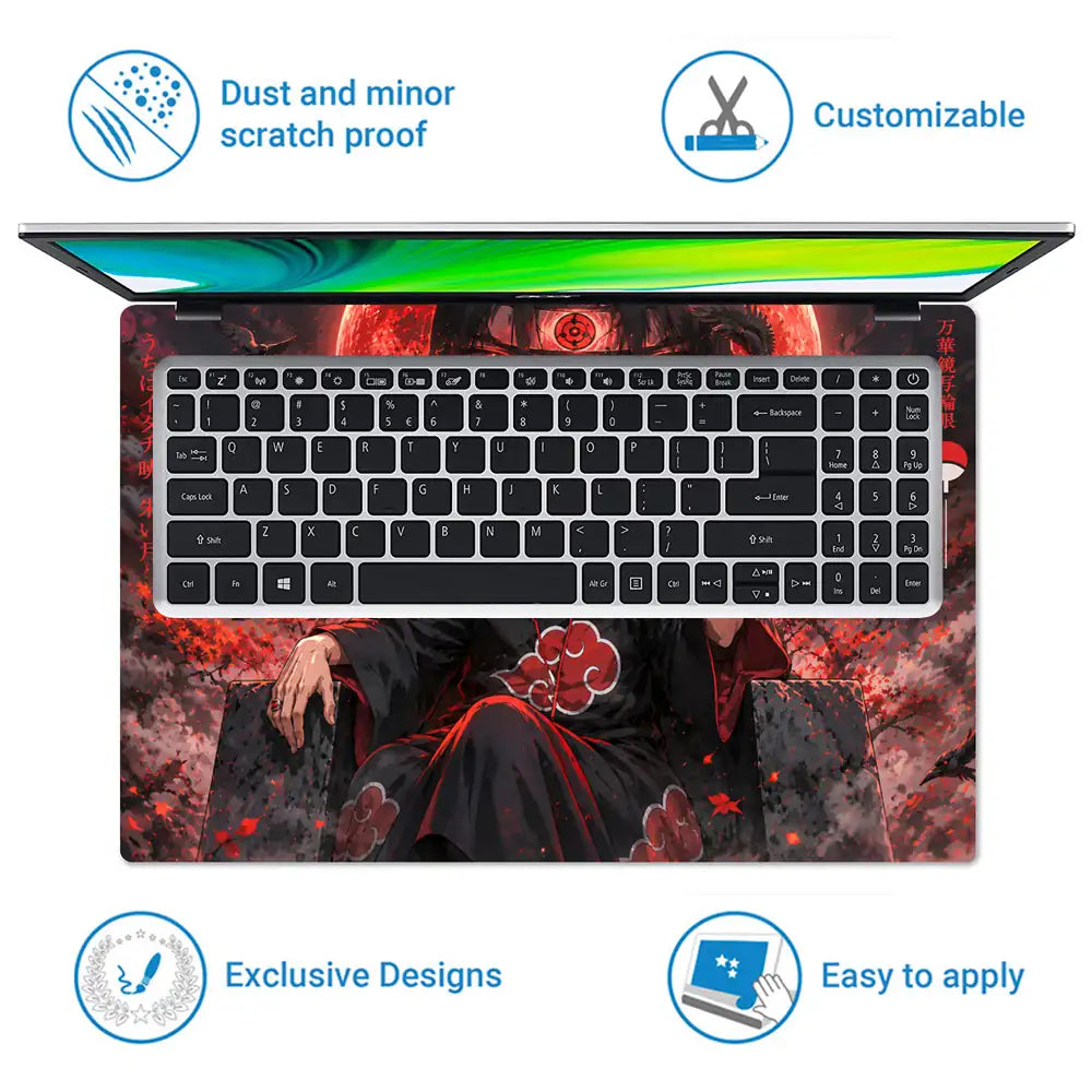Naruto Itachi Red Throne Moon Laptop Skin - View 5