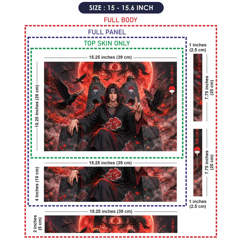Naruto Itachi Red Throne Moon Laptop Skin - View 8