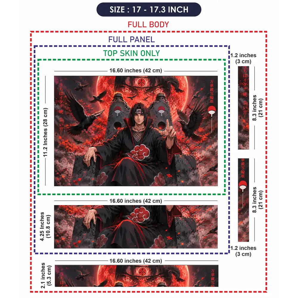 Naruto Itachi Red Throne Moon Laptop Skin - View 9