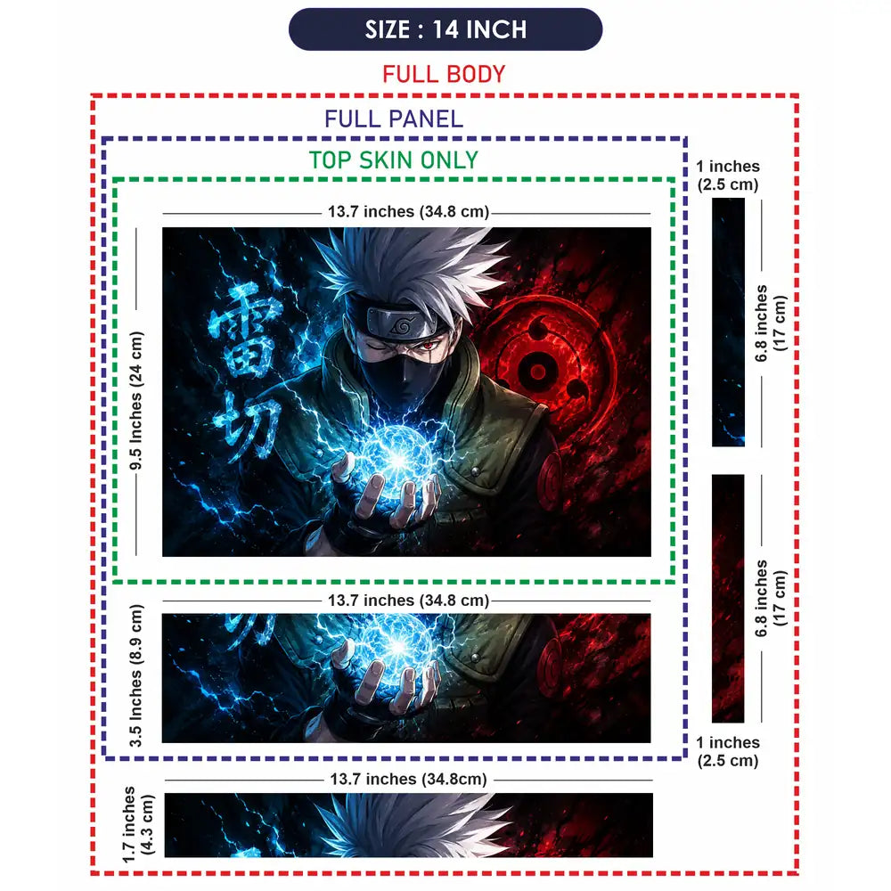 Naruto Kakashi Chidori Laptop Skin - View 7