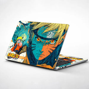 Naruto Kurama Split Face Art Laptop Skin - View 1