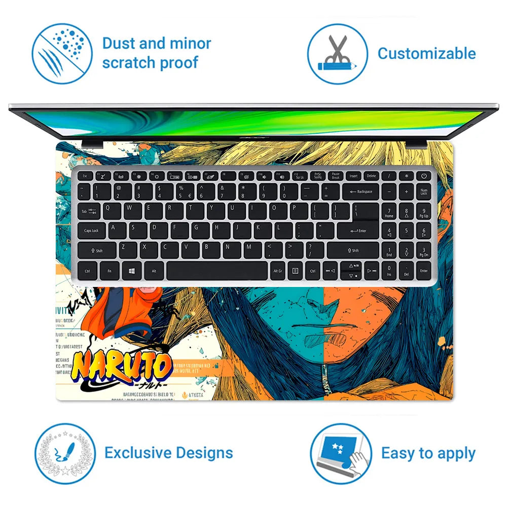 Naruto Kurama Split Face Art Laptop Skin - View 5