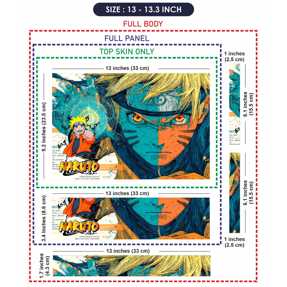Naruto Kurama Split Face Art Laptop Skin - View 6