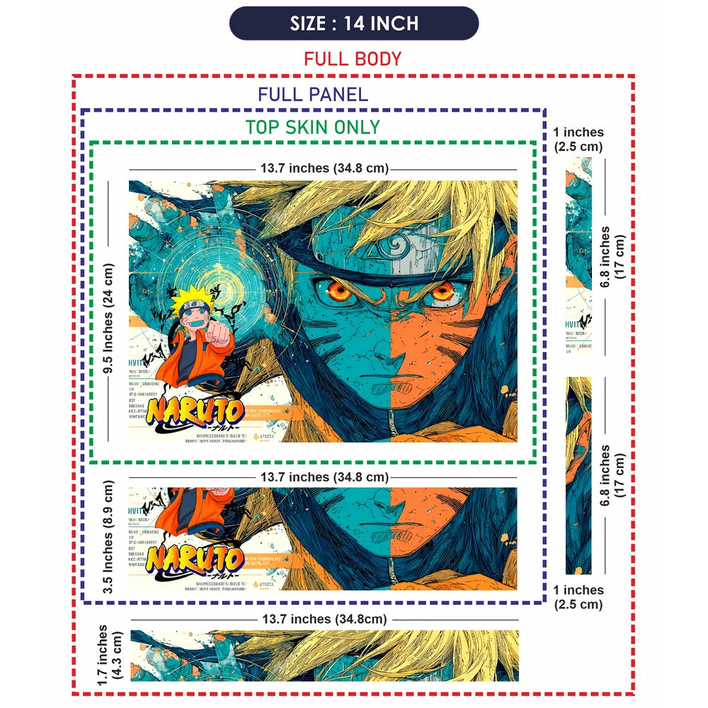 Naruto Kurama Split Face Art Laptop Skin - View 7