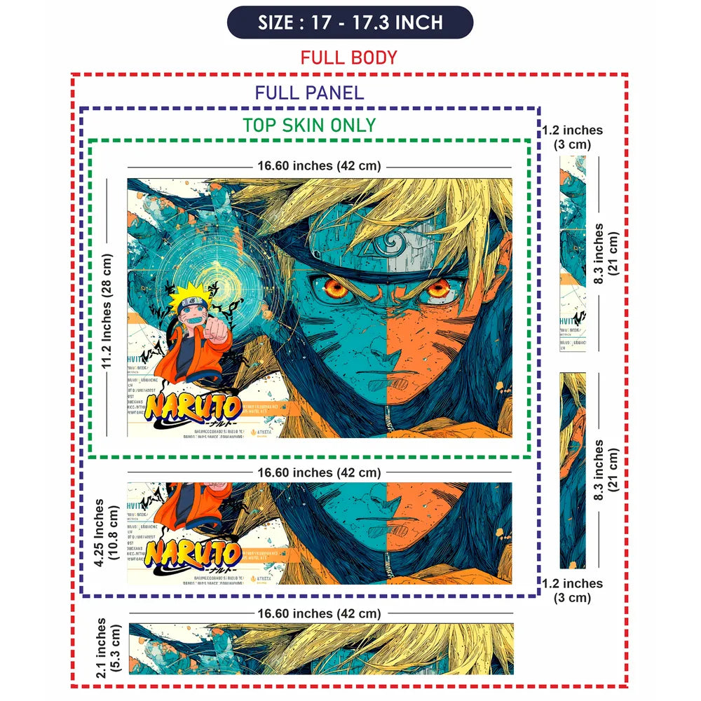 Naruto Kurama Split Face Art Laptop Skin - View 9