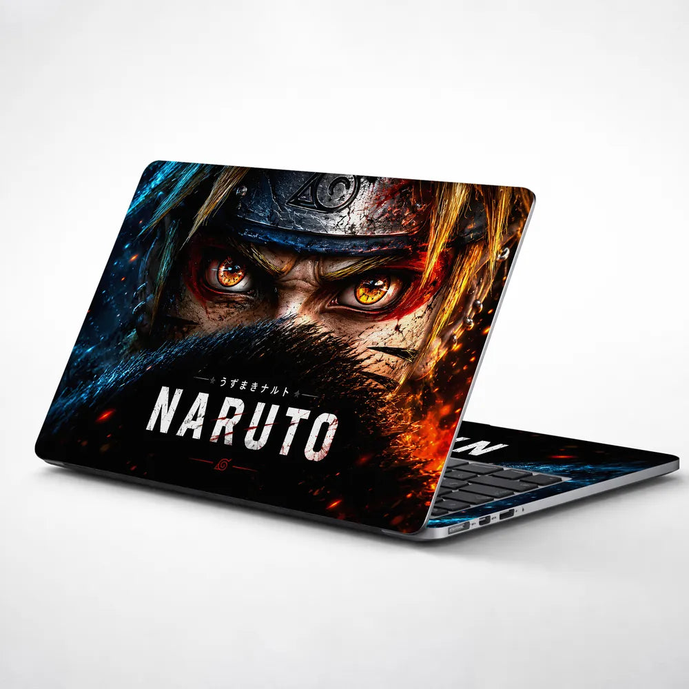 Naruto Sage Eyes Headband Fire Laptop Skin - View 1