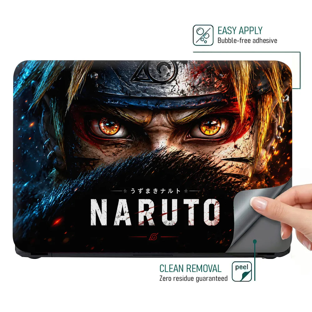 Naruto Sage Eyes Headband Fire Laptop Skin - View 4