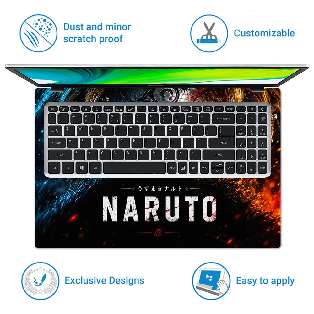 Naruto Sage Eyes Headband Fire Laptop Skin - View 5