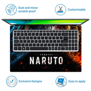 Naruto Sage Eyes Headband Fire Laptop Skin - View 5
