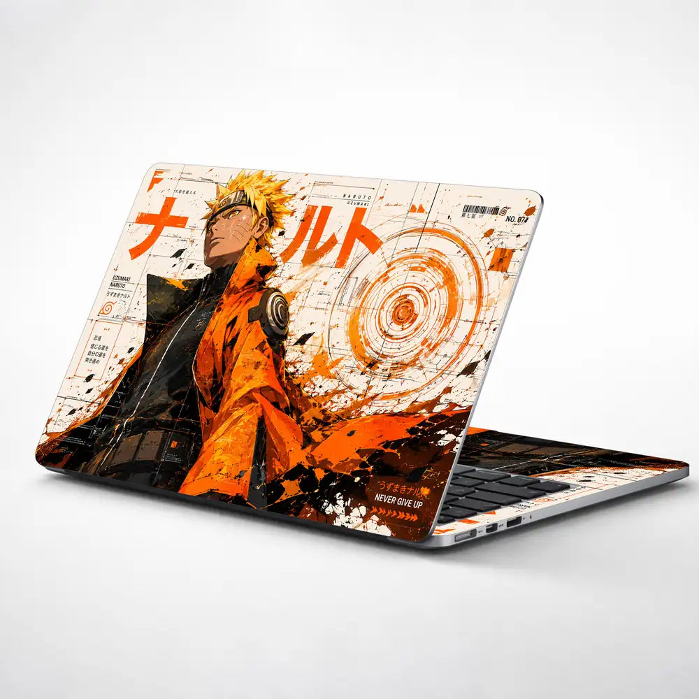 Naruto Uzumaki Tech HUD Laptop Skin - View 1