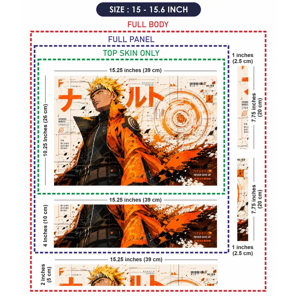 Naruto Uzumaki Tech HUD Laptop Skin - View 8