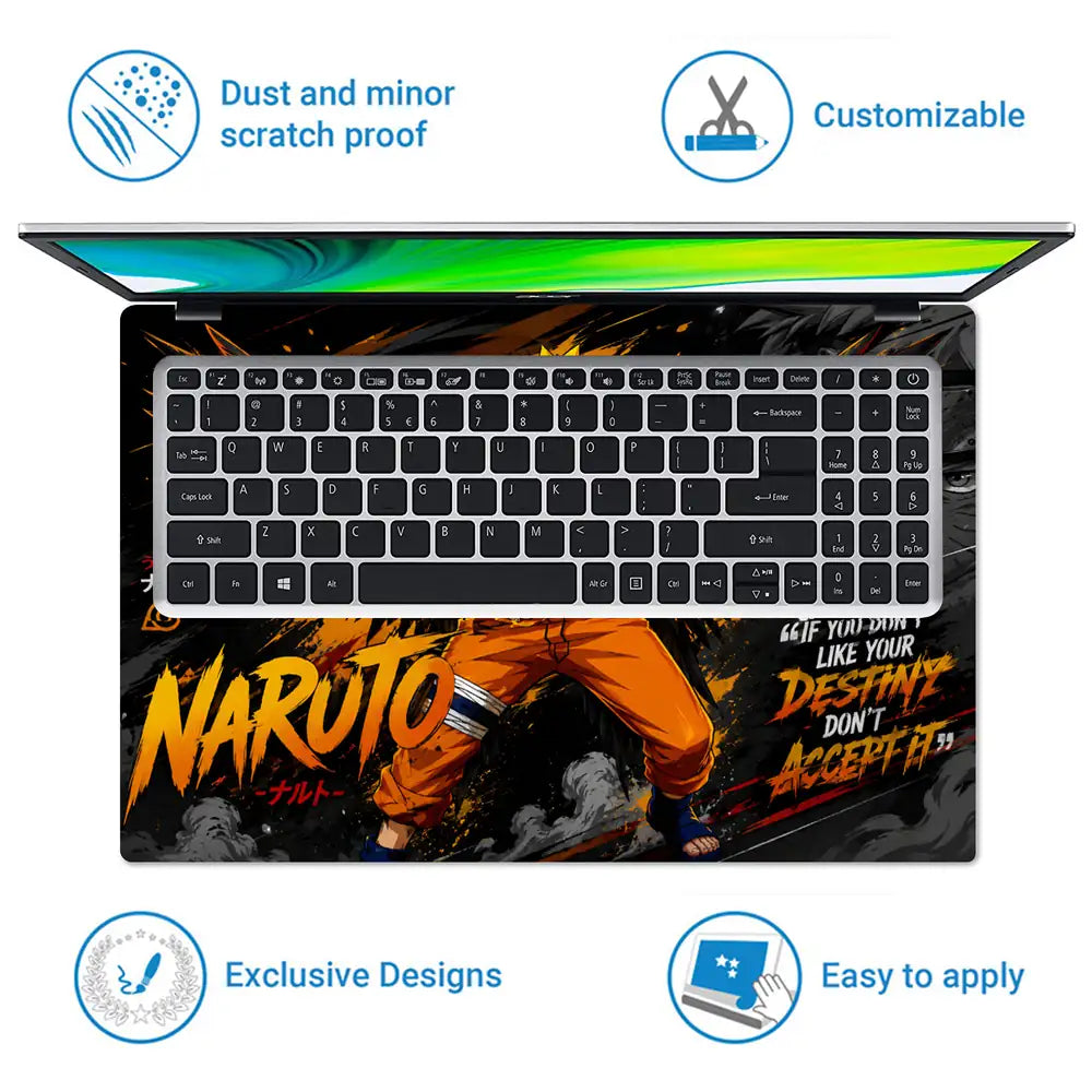 Naruto Uzumaki Wings Destiny Laptop Skin - View 5