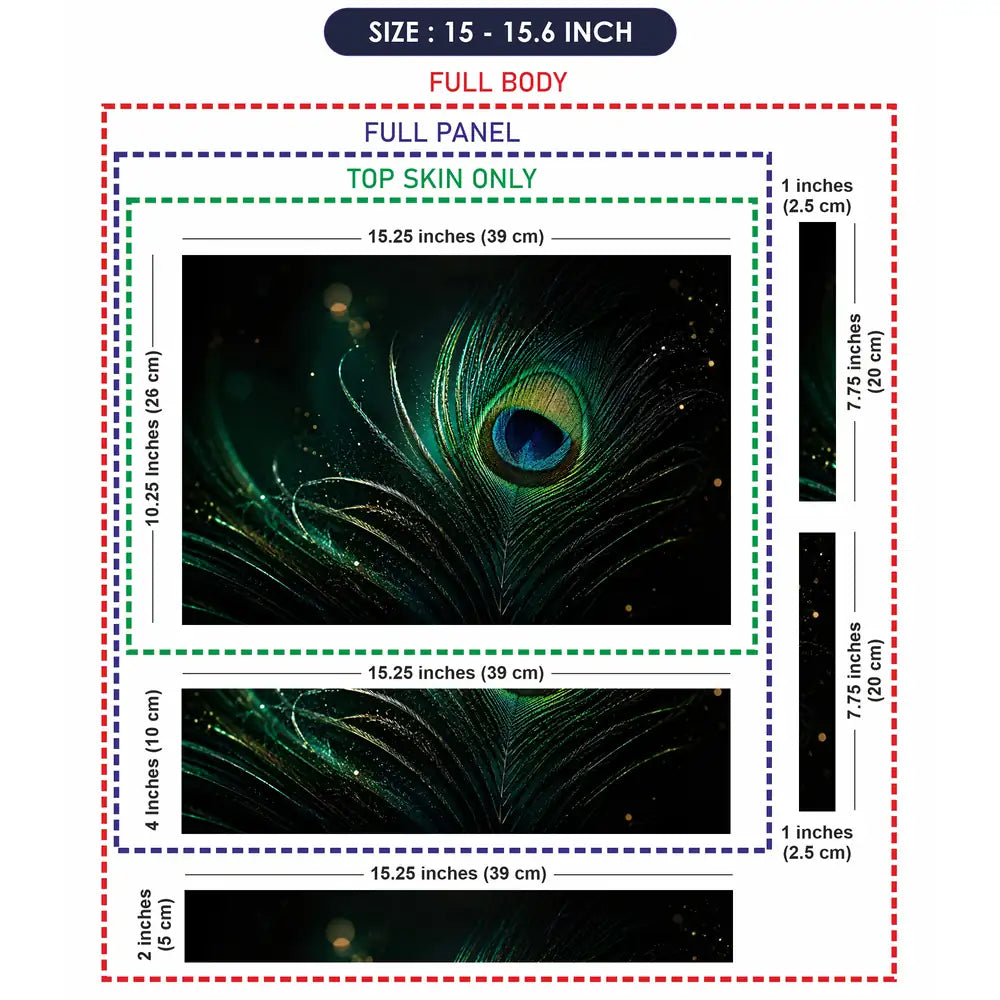 Nature Peacock Feather Dark Bokeh Laptop Skin - View 8