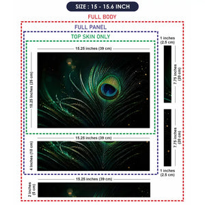 Nature Peacock Feather Dark Bokeh Laptop Skin - View 8
