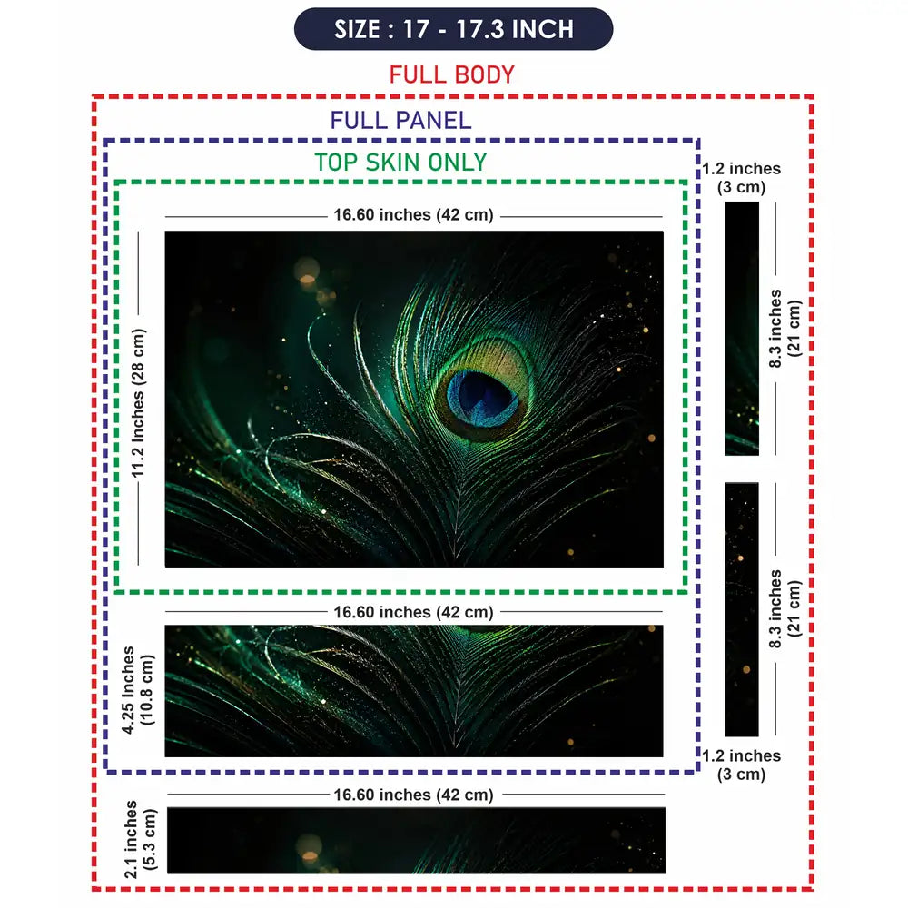 Nature Peacock Feather Dark Bokeh Laptop Skin - View 9