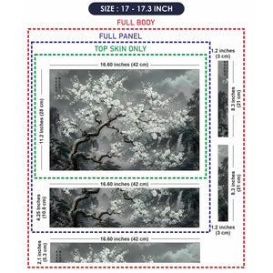 Nature Plum Blossom Misty Mountains Laptop Skin - View 9