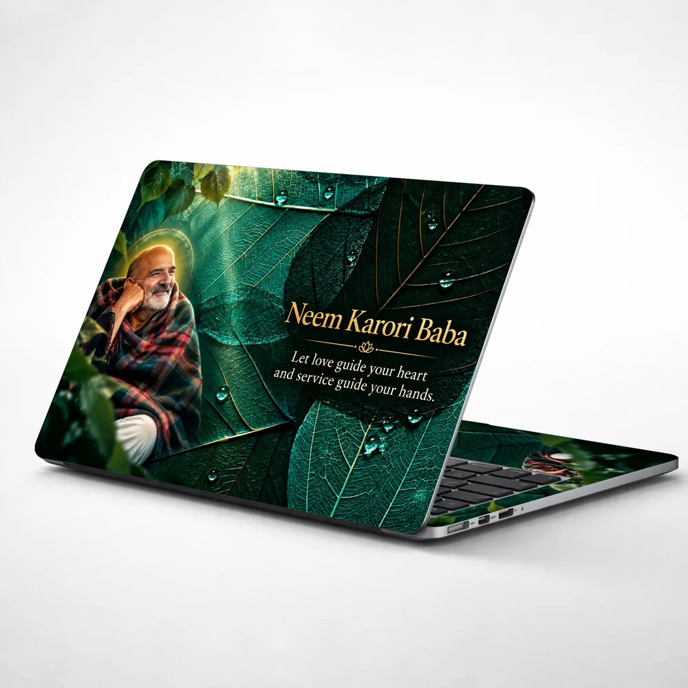 Neem Karori Baba Emerald Leaf Laptop Skin - View 1