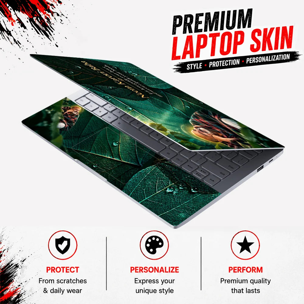 Neem Karori Baba Emerald Leaf Laptop Skin - View 3