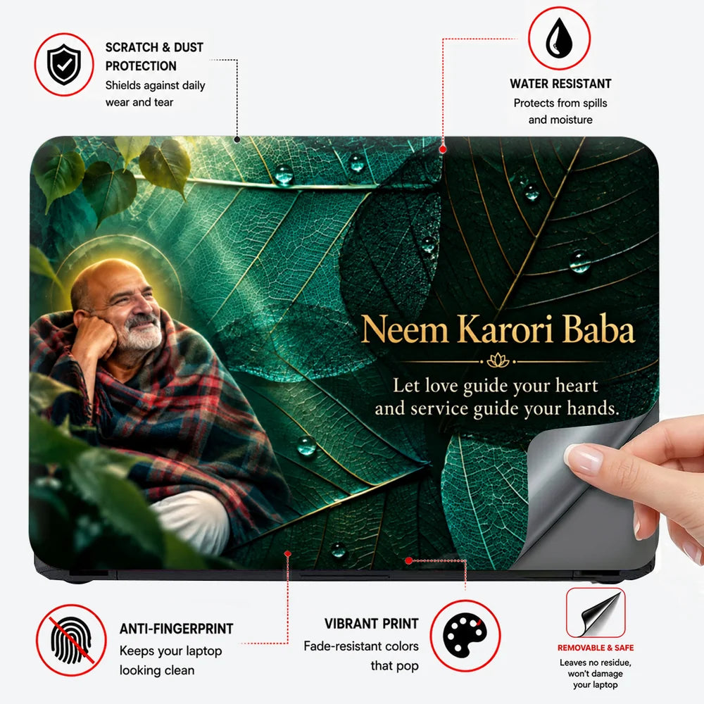 Neem Karori Baba Emerald Leaf Laptop Skin - View 4