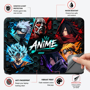 Neon Anime Born Different Collage Laptop Skin - View 4