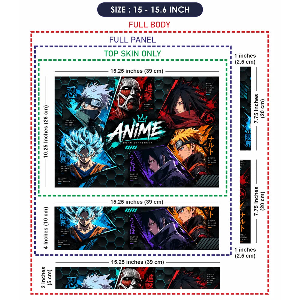 Neon Anime Born Different Collage Laptop Skin - View 8