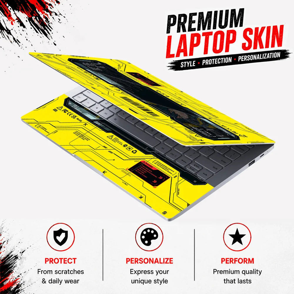 Neon Cyberpunk Performance Interface Laptop Skin - View 3