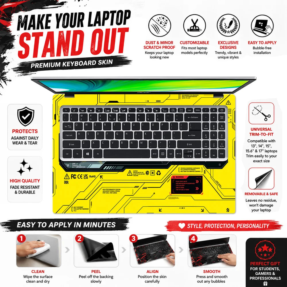Neon Cyberpunk Performance Interface Laptop Skin - View 5