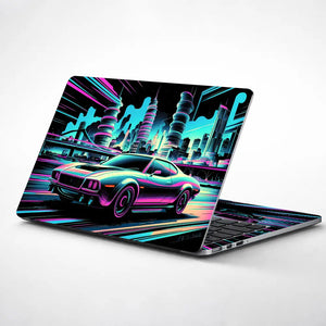Neon Muscle Car Laptop Skin - View 1