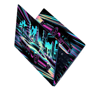 Neon Muscle Car Laptop Skin - View 2